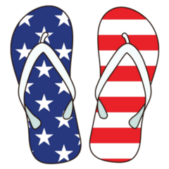 Usa Patriotic Flip-flops Sticker