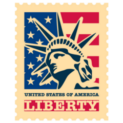 Usa Postage Stamp Statue Of Liberty New York Sticker