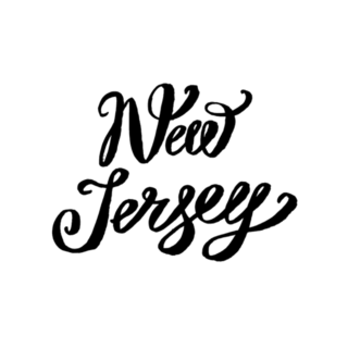 Usa State New Jersey Hand-lettering Sticker