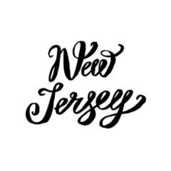 Usa State New Jersey Hand-lettering Sticker