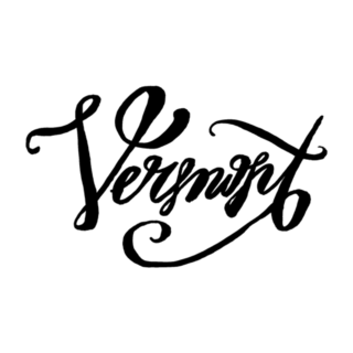 Usa State Vermont Hand-lettering Sticker