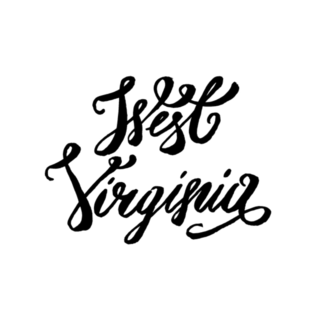 Usa State West Virginia Hand-lettering Sticker