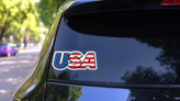 USA United States Of America Flag Sticker on a Rear Car Window (New) example