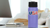 USA United States Of America Flag Sticker on a Water Bottle (New) example