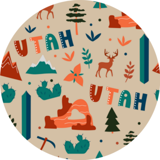 Usa Utah State Symbols Pattern Sticker