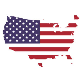 USA with Flag over Map Sticker