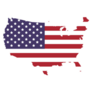 USA with Flag over Map Sticker