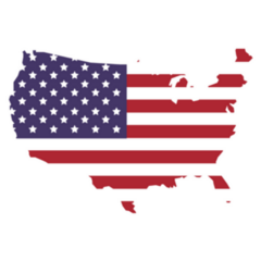 USA with Flag over Map Sticker