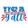 Usa Yall - 4th Of July Lettering Sticker