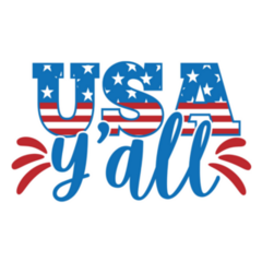 Usa Yall - 4th Of July Lettering Sticker