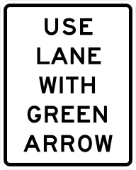 Use Lane With Green Arrow Sticker