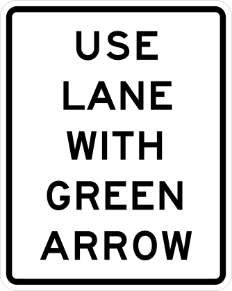 Use Lane With Green Arrow Sticker