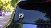 Utah Banner Sticker on a Rear Car Window (New) example