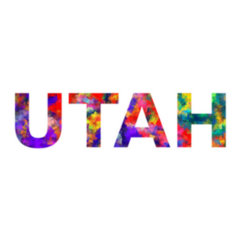 Utah Colorful Typography Text Banner Sticker