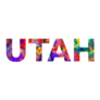 Utah Colorful Typography Text Banner Sticker