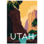 Utah Illustration Travel To Zion National Park Sticker