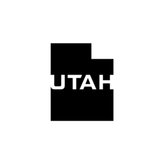 Utah Lettering State Outline Simple Sticker