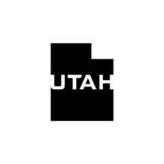 Utah Lettering State Outline Simple Sticker