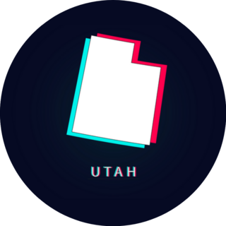 Utah Map Abstract Digital Glitch Sticker