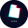 Utah Map Abstract Digital Glitch Sticker