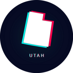 Utah Map Abstract Digital Glitch Sticker