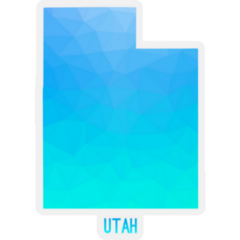 Utah Map Low Poly Geometric Polygonal Sticker