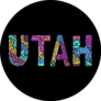 Utah Multicolor Mosaic Doodle Lettering Sticker