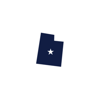 Utah Outline Map With Star State Sticker