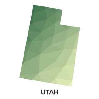 Utah State Map, Polygonal Geometric Green Sticker