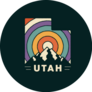 Utah State Shape With Mountains Sticker