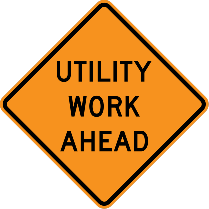Utility Work Ahead Sticker