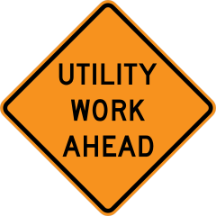 Utility Work Ahead Sticker