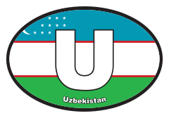Uzbekistan Uz Flag Oval Sticker