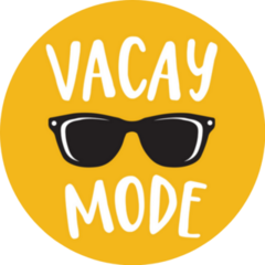 Vacay Mode Summer Lettering On Orange Sticker