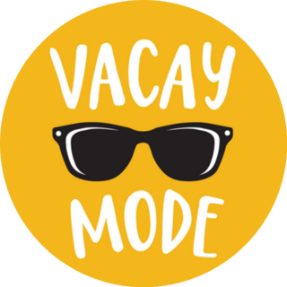 Vacay Mode Summer Lettering On Orange Sticker