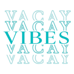 Vacay Vibes Blue Summer Lettering Sticker 