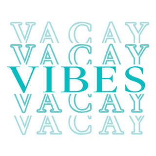 Vacay Vibes Blue Summer Lettering Sticker 