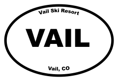 Vail Ski Resort Oval Sticker