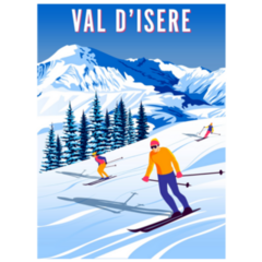 Val Disere Travel Poster Switzerland Sticker