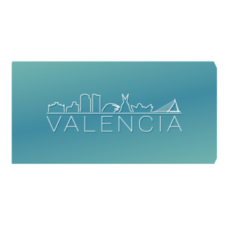 Valencia, Spain Skyline Linear Design Sticker