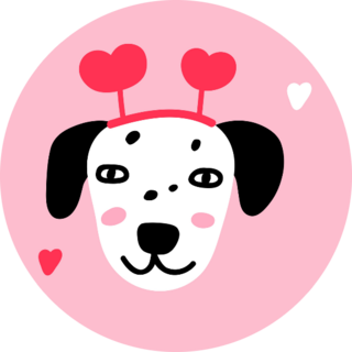 Valentine Dalmatian Sticker