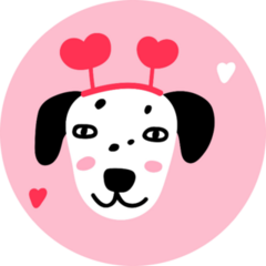 Valentine Dalmatian Sticker