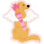 Valentine Golden Retriever Sticker