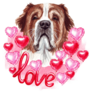 Valentines Bernard Sticker
