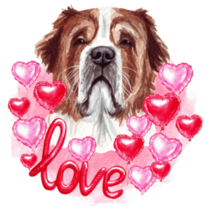 Valentines Bernard Sticker