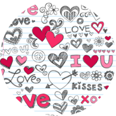 Valentines Day Love & Hearts Notebook Sticker