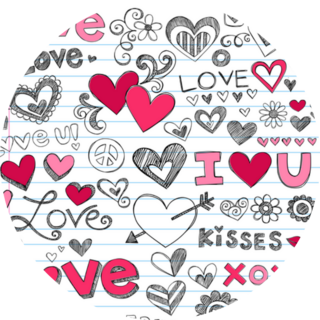 Valentines Day Love & Hearts Notebook Sticker