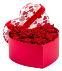 Valentines Day Red Roses In A Heart Box Florist Sticker