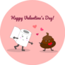 Valentines Day Toilet Paper And Number Two Love Sticker