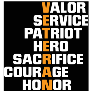 Valor, Service, Patriot, Hero, Sacrifice, Courage, Honor Sticker